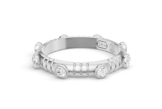 Dot Band in White Gold and Diamond 