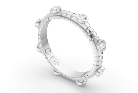 Dot Band in White Gold and Diamond