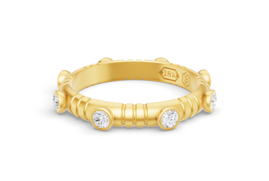 Dot Band in Yellow Gold and Diamond 