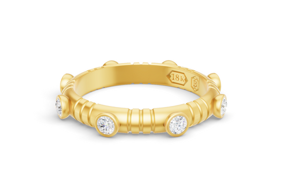 Dot Band in Yellow Gold and Diamond 