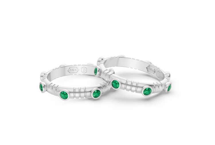 Dot Band in Emerald and White Gold
