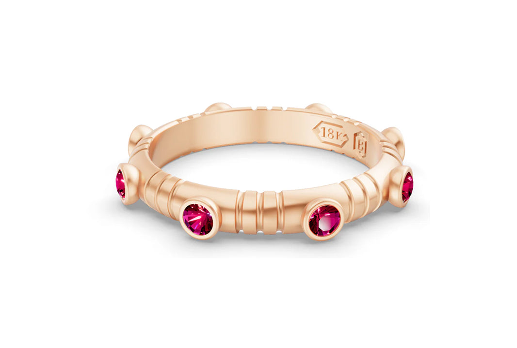 Dot Band in Ruby and Rose Gold