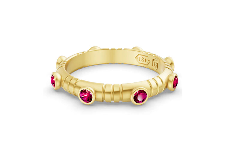 Dot Band in Ruby and Yellow Gold