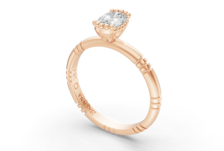 .5ct Oval Diamond Iskra Ring in Rose Gold