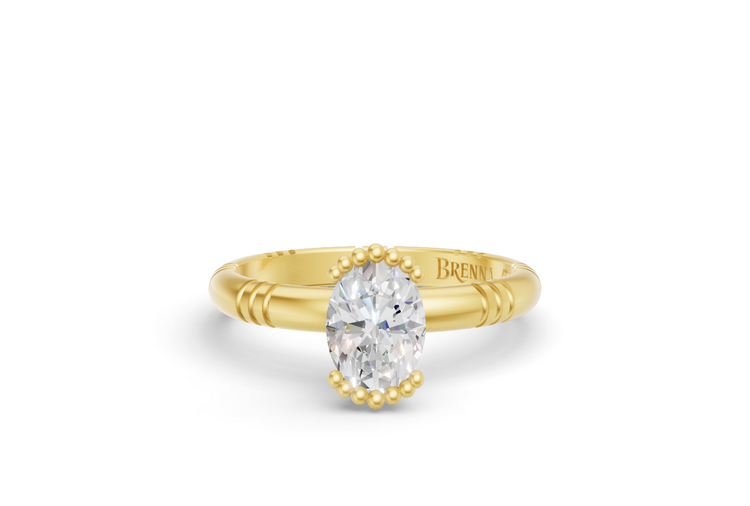 .75ct Oval Diamond Iskra Ring in Yellow Gold