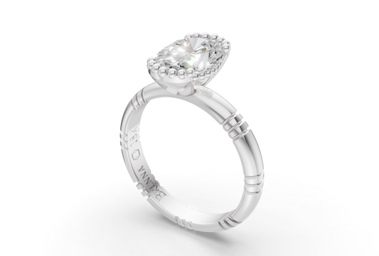 1.5ct Oval Diamond Iskra Ring in White Gold
