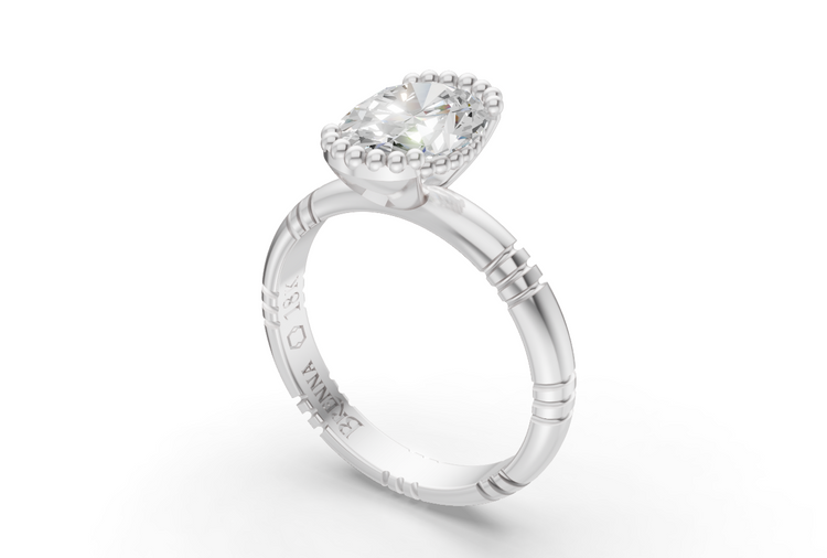 1.5ct Oval Diamond Iskra Ring in White Gold