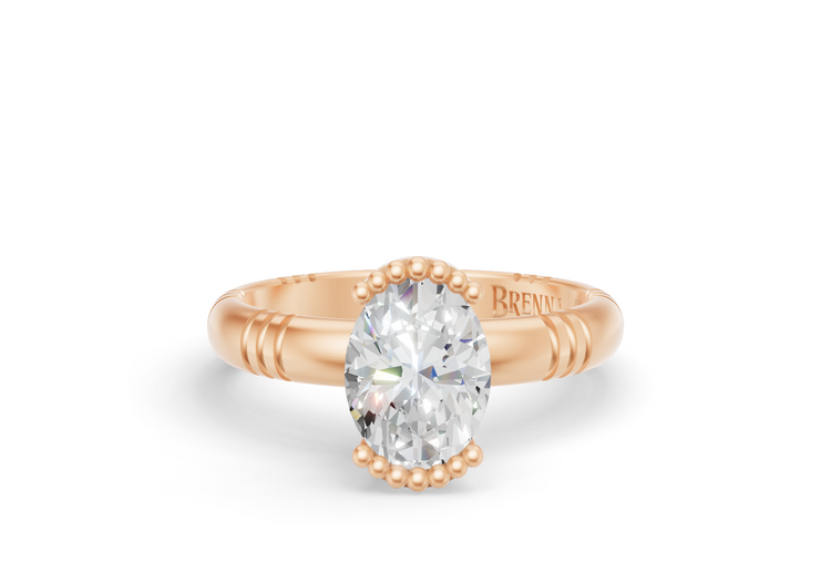 1ct Oval Diamond Iskra Ring in Rose Gold