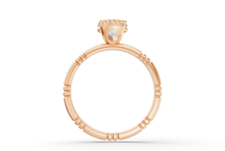1ct Oval Diamond Iskra Ring in Rose Gold