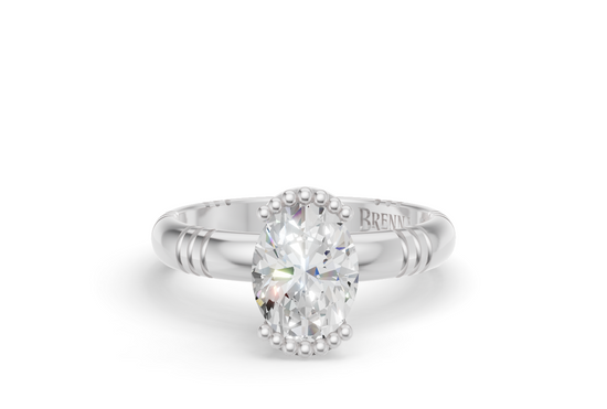 1ct Oval Diamond Iskra Ring in White Gold