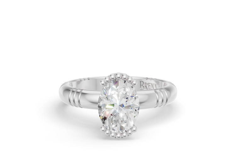 1ct Oval Diamond Iskra Ring in White Gold