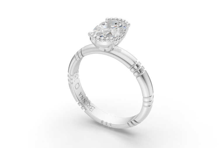1ct Oval Diamond Iskra Ring in White Gold