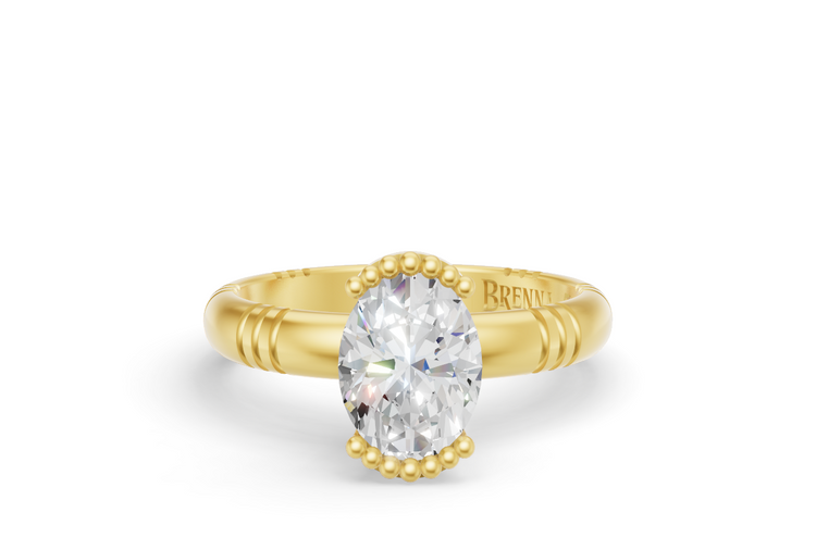 1ct Oval Diamond Iskra Ring in Yellow Gold