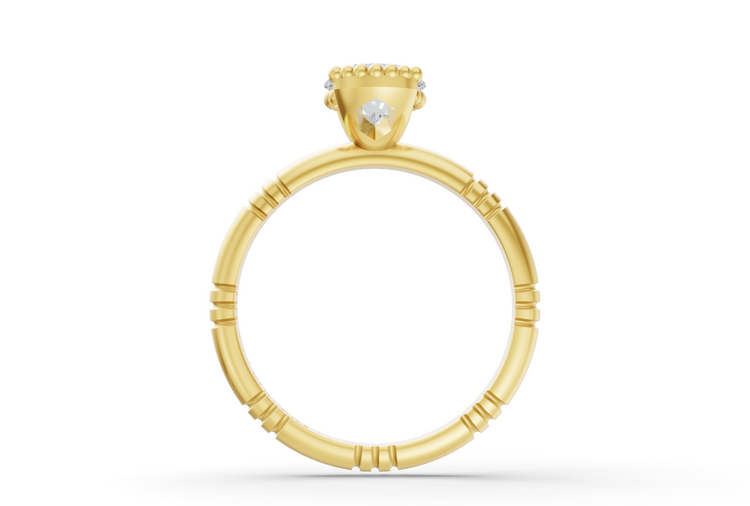 1ct Oval Diamond Iskra Ring in Yellow Gold