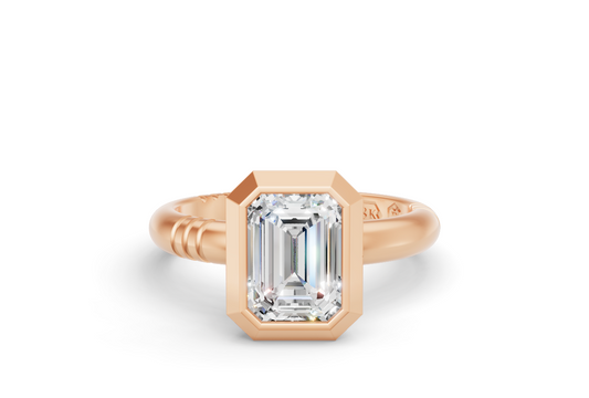 The Leland Emerald cut Diamond Ring in Rose Gold