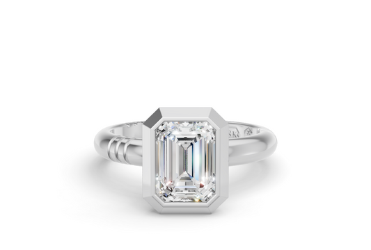 The Leland Emerald cut Diamond Ring in White Gold