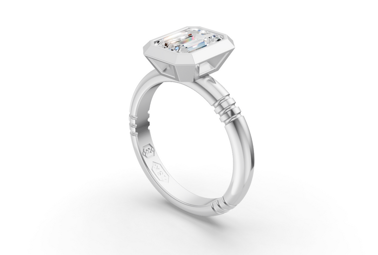 The Leland Emerald cut Diamond Ring in White Gold