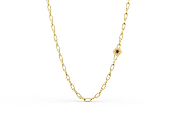 Paper Clip Chain in Ruby and Gold