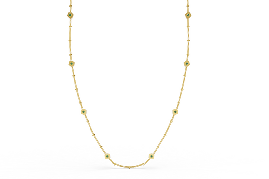 Emerald by the Yard Necklace in Gold