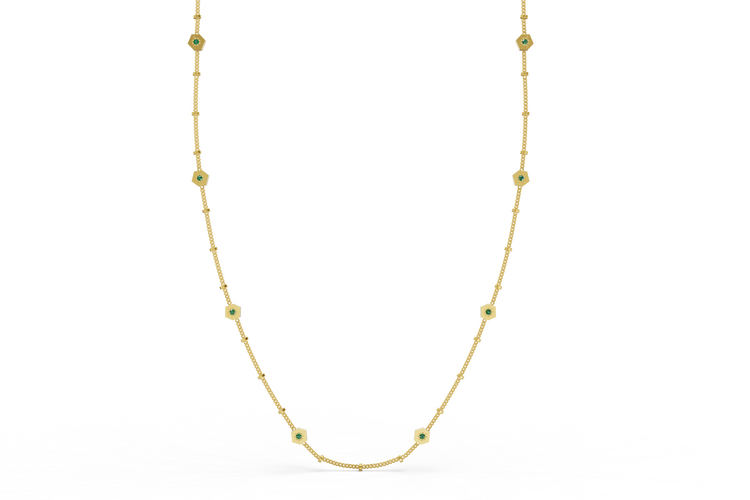 Emerald by the Yard Necklace in Gold