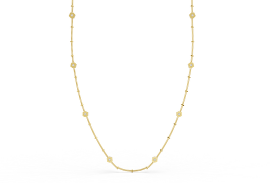 Diamond by the Yard Necklace in Gold