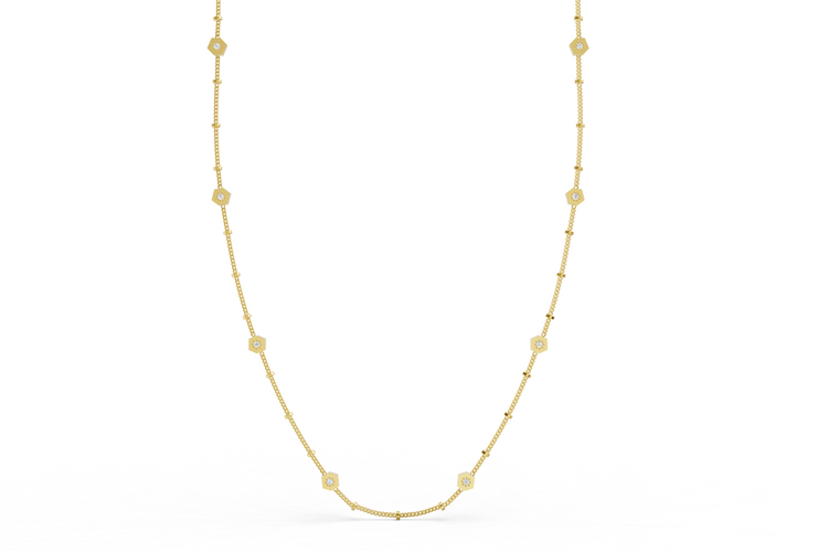 Diamond by the Yard Necklace in Gold