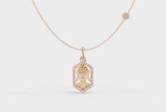 Pleasant Buddha Diamond Necklace in Gold - Video