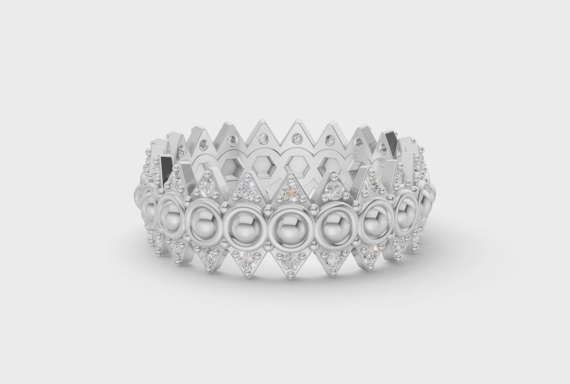 Crown Ring - White Gold - Video