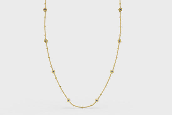 Blue Sapphire by the Yard Necklace in Gold - Video