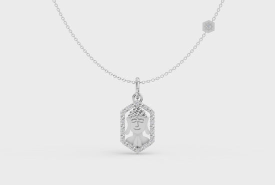 Pleasant Buddha Diamond Necklace in Gold - Video