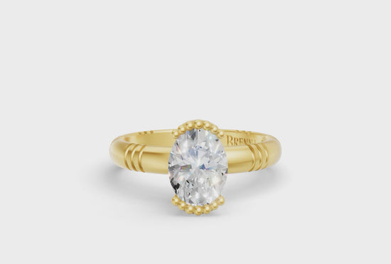 1ct Oval Diamond Iskra Ring in Yellow Gold - Video