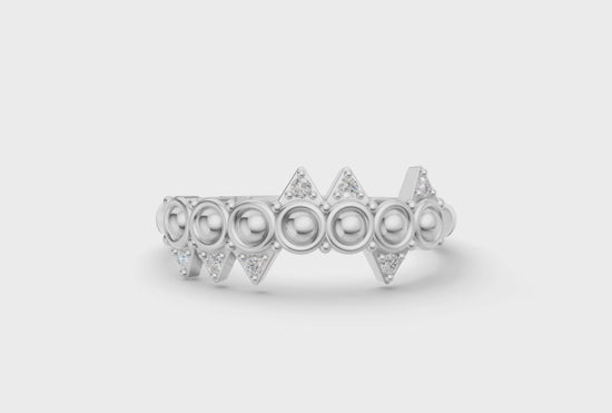 Crooked Tiara Ring - White Gold - Video