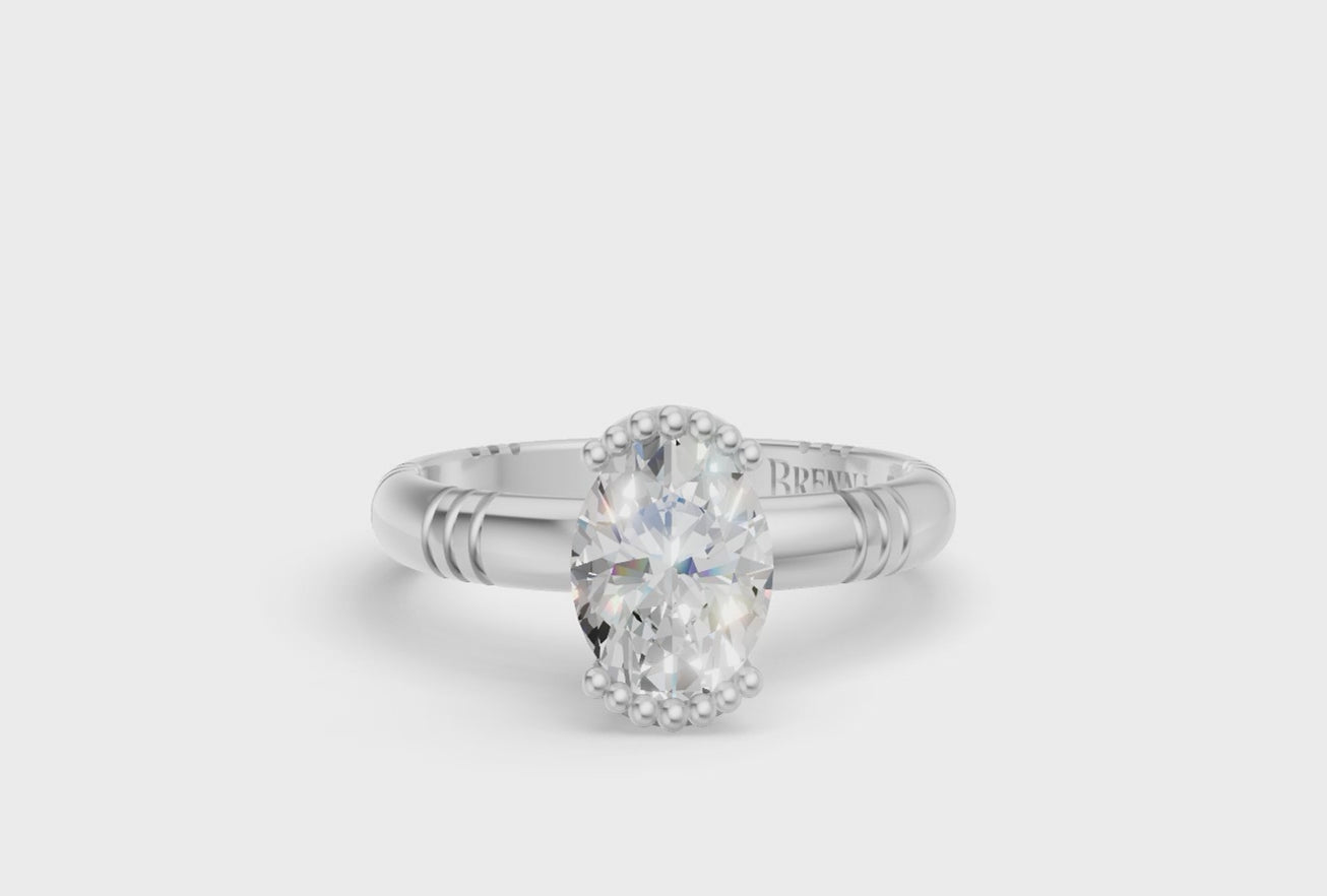 1ct Oval Diamond Iskra Ring in White Gold - Video