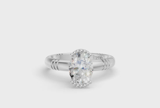 1ct Oval Diamond Iskra Ring in White Gold - Video